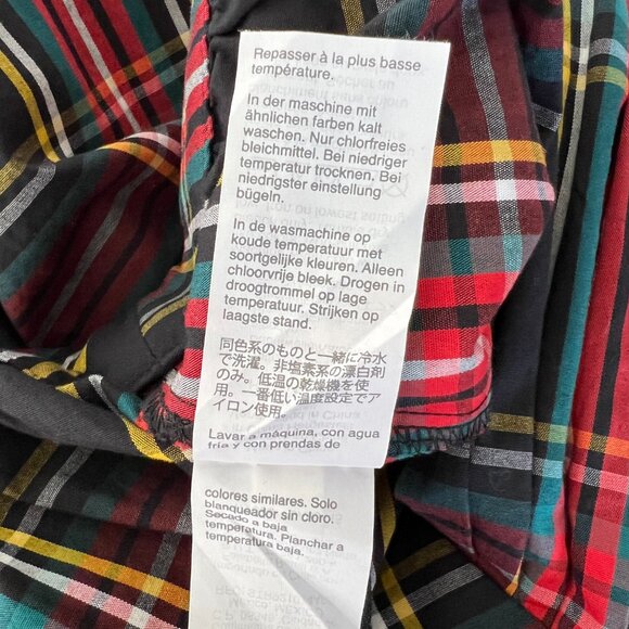 Sz 2- J. Crew Factory Black Plaid Cotton Ruffle Bow A-Line Midi Skirt - Picture 10 of 12